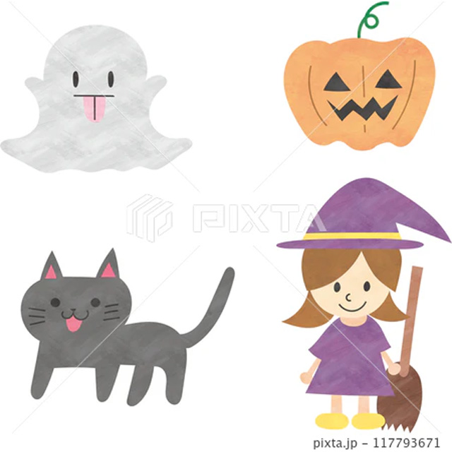 ハロウィンの かわいいイラスト素材