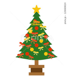かわいいリボンのクリスマスツリー