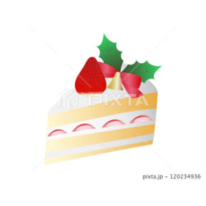 クリスマスのかわいいイチゴのショートケーキ