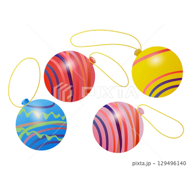 カラフルなヨーヨーのイラスト