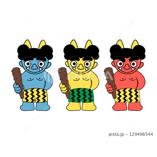 三色鬼のイラスト